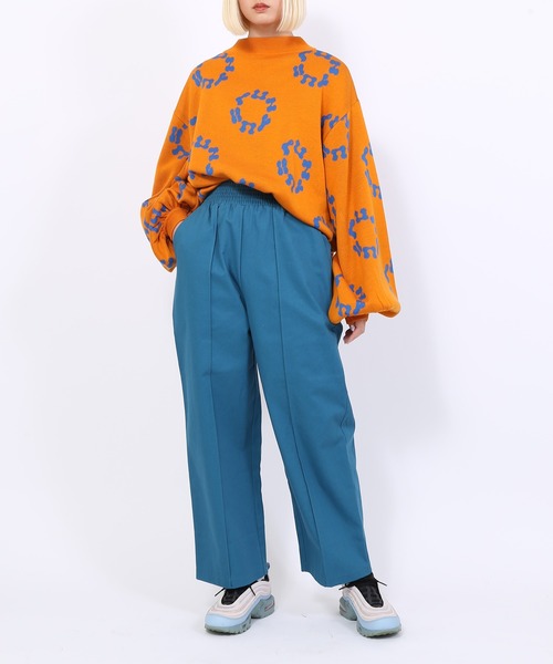 PUNYUS（プニュズ）の「サークルロゴジャガードニット（ニット/セーター・レディース・ブラック/ピンク/オレンジ/グリーン・1/2/4/3）」の8枚目の写真