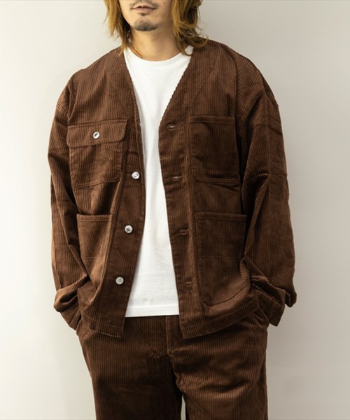 【セール】太コール ノーカラー カバーオール（カバーオール）｜IO（イオ）（イオ）