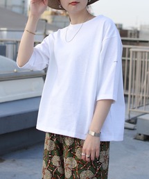 ORCIVAL/オーシバル　COTTON LOURD コットンロード　ワイドボートネックハーフスリーブ　ソリッド　WIDE BOATNECK HALFSLEEVE SOLID B248