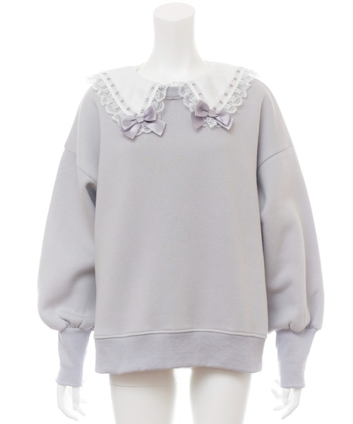Secret Honey(シークレットハニー)の「フリルセーラー裏起毛トップス(Tシャツ/カットソー・レディース・ピンク/グレー/ブラック/ホワイト・FREE)」の3枚目の写真