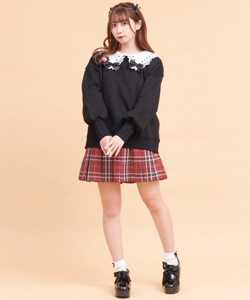 Secret Honey(シークレットハニー)の「フリルセーラー裏起毛トップス(Tシャツ/カットソー・レディース・ピンク/グレー/ブラック/ホワイト・FREE)」の14枚目の写真