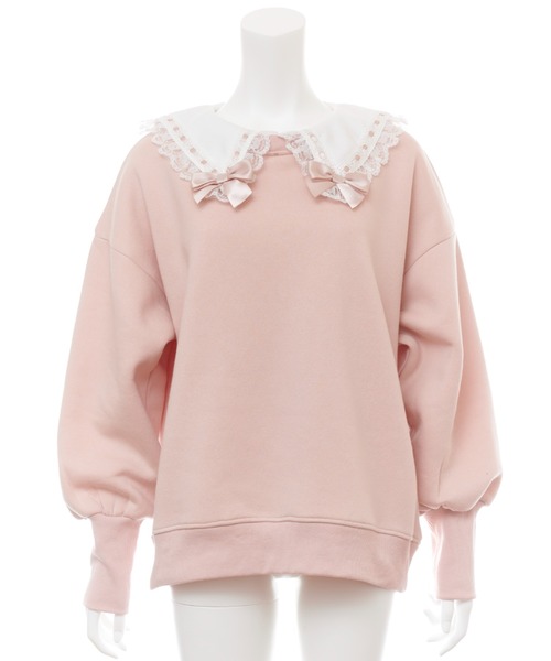 Secret Honey(シークレットハニー)の「フリルセーラー裏起毛トップス(Tシャツ/カットソー・レディース・ピンク/グレー/ブラック/ホワイト・FREE)」の5枚目の写真