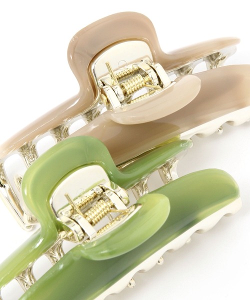 GLOBAL WORK（グローバルワーク）の「カラーヘアクリップ/260138（バレッタ/ヘアクリップ・レディース・ライトグレー/グリーン/ライトベージュ・FREE）」の7枚目の写真