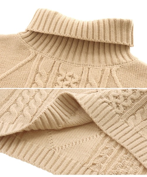 ANAP（アナップ）の「ケーブルクロップドニット（ニット/セーター・レディース・ブラック/ベージュ・FREE）」の10枚目の写真