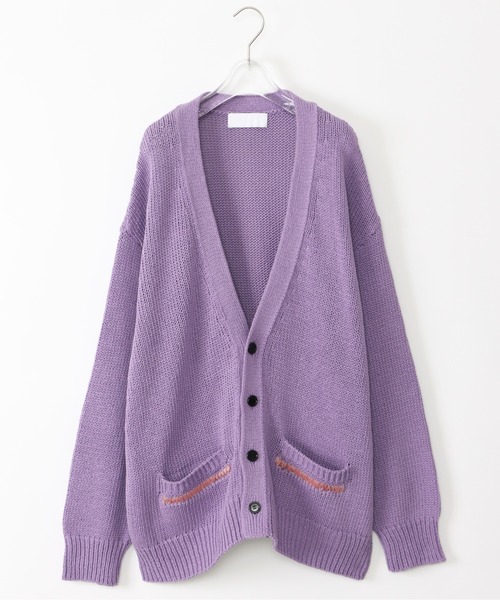 NEONSIGN（ネオンサイン）の「NEONSIGN ネオンサイン / Ne QUILTED COTTON CARDIGAN エヌイーキルテッド コットンルーズカーディガン オーバーサイズ ビッグシルエット / N1575（カーディガン/ボレロ・メンズ・ライトグレー/ライトブルー/ブラック/ラベンダー・44/38/46/48）」の4枚目の写真