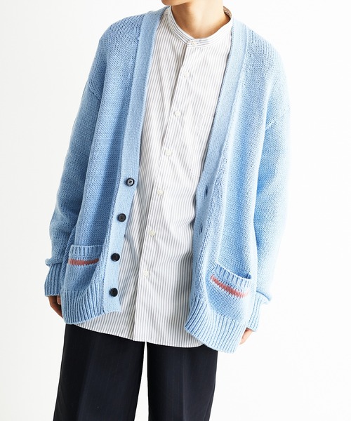 NEONSIGN（ネオンサイン）の「NEONSIGN ネオンサイン / Ne QUILTED COTTON CARDIGAN エヌイーキルテッド コットンルーズカーディガン オーバーサイズ ビッグシルエット / N1575（カーディガン/ボレロ・メンズ・ライトグレー/ライトブルー/ブラック/ラベンダー・44/38/46/48）」の3枚目の写真