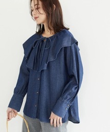 Green　Parks | デニムラッフル衿ブラウス＊(シャツ/ブラウス)