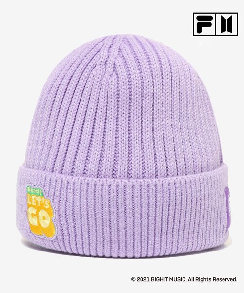 DRESKIP（ドレスキップ）の「◆【FILA×BTS】 Dynamite ビーニー【2点セット】（ニットキャップ/ビーニー・レディース・ブラック/ライトパープル/ブラック系3・00）」の8枚目の写真