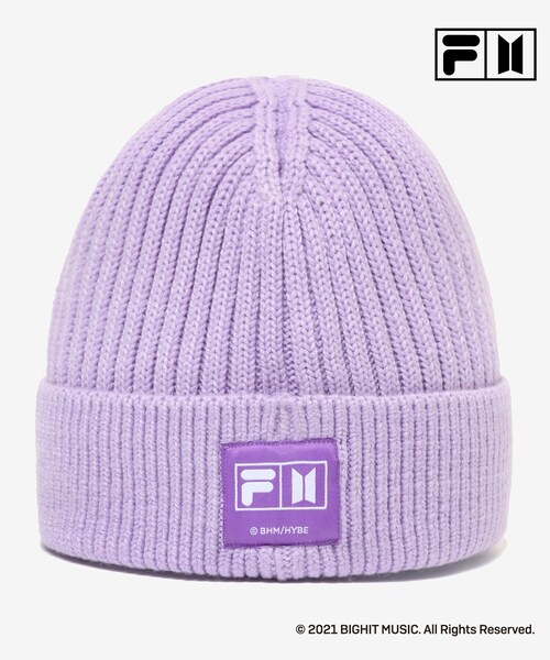 DRESKIP（ドレスキップ）の「◆【FILA×BTS】 Dynamite ビーニー【2点セット】（ニットキャップ/ビーニー・レディース・ブラック/ライトパープル/ブラック系3・00）」の7枚目の写真