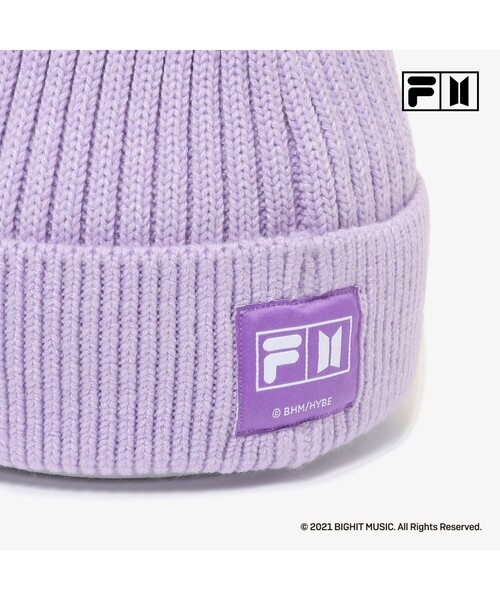 DRESKIP（ドレスキップ）の「◆【FILA×BTS】 Dynamite ビーニー【2点セット】（ニットキャップ/ビーニー・レディース・ブラック/ライトパープル/ブラック系3・00）」の10枚目の写真