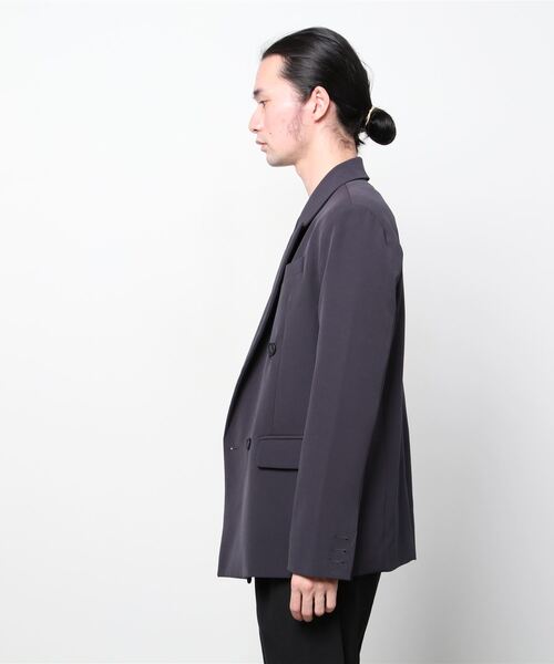 Chikashitsu +（チカシツプラス）の「【Chikashitsu +/チカシツプラス】set up double jacket/セットアップ対応 ダブルジャケット ジャケット オーバーサイズジャケット ビッグサイズジャケット（テーラードジャケット・メンズ・ブラック/ブラウン/グレー・M）」の17枚目の写真