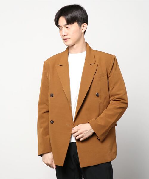 Chikashitsu +（チカシツプラス）の「【Chikashitsu +/チカシツプラス】set up double jacket/セットアップ対応 ダブルジャケット ジャケット オーバーサイズジャケット ビッグサイズジャケット（テーラードジャケット・メンズ・ブラック/ブラウン/グレー・M）」の20枚目の写真