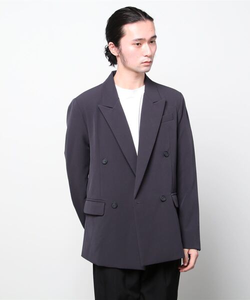 Chikashitsu +（チカシツプラス）の「【Chikashitsu +/チカシツプラス】set up double jacket/セットアップ対応 ダブルジャケット ジャケット オーバーサイズジャケット ビッグサイズジャケット（テーラードジャケット・メンズ・ブラック/ブラウン/グレー・M）」の22枚目の写真