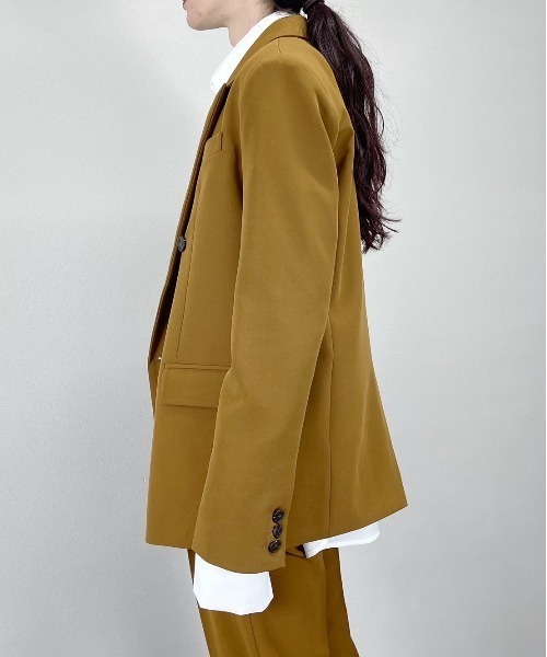 Chikashitsu +（チカシツプラス）の「【Chikashitsu +/チカシツプラス】set up double jacket/セットアップ対応 ダブルジャケット ジャケット オーバーサイズジャケット ビッグサイズジャケット（テーラードジャケット・メンズ・ブラック/ブラウン/グレー・M）」の8枚目の写真