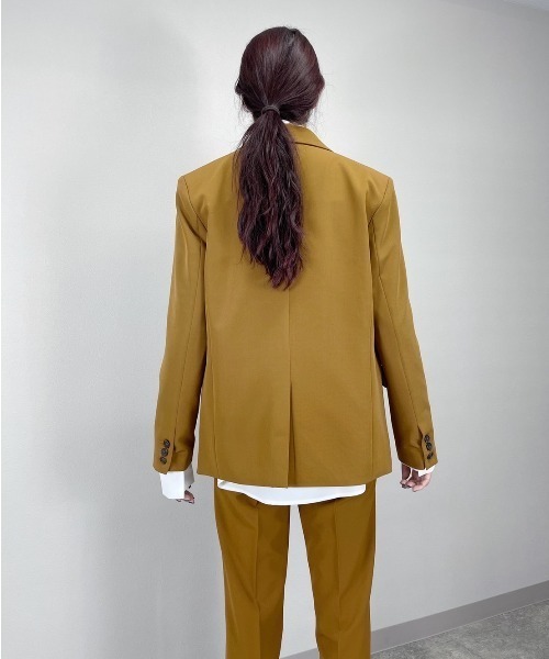 Chikashitsu +（チカシツプラス）の「【Chikashitsu +/チカシツプラス】set up double jacket/セットアップ対応 ダブルジャケット ジャケット オーバーサイズジャケット ビッグサイズジャケット（テーラードジャケット・メンズ・ブラック/ブラウン/グレー・M）」の7枚目の写真