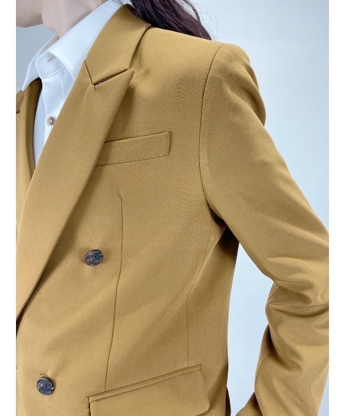 Chikashitsu +（チカシツプラス）の「【Chikashitsu +/チカシツプラス】set up double jacket/セットアップ対応 ダブルジャケット ジャケット オーバーサイズジャケット ビッグサイズジャケット（テーラードジャケット・メンズ・ブラック/ブラウン/グレー・M）」の6枚目の写真