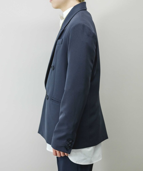 Chikashitsu +（チカシツプラス）の「【Chikashitsu +/チカシツプラス】set up double jacket/セットアップ対応 ダブルジャケット ジャケット オーバーサイズジャケット ビッグサイズジャケット（テーラードジャケット・メンズ・ブラック/ブラウン/グレー・M）」の16枚目の写真