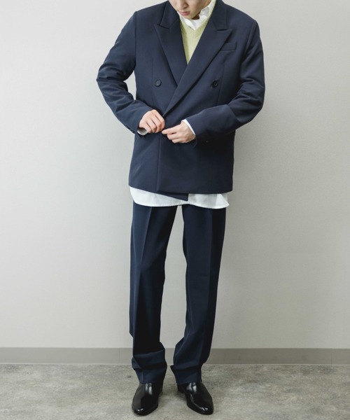 Chikashitsu +（チカシツプラス）の「【Chikashitsu +/チカシツプラス】set up double jacket/セットアップ対応 ダブルジャケット ジャケット オーバーサイズジャケット ビッグサイズジャケット（テーラードジャケット・メンズ・ブラック/ブラウン/グレー・M）」の13枚目の写真