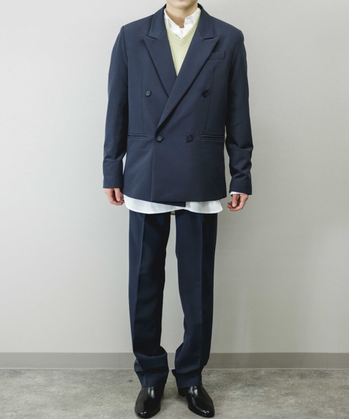 Chikashitsu +（チカシツプラス）の「【Chikashitsu +/チカシツプラス】set up double jacket/セットアップ対応 ダブルジャケット ジャケット オーバーサイズジャケット ビッグサイズジャケット（テーラードジャケット・メンズ・ブラック/ブラウン/グレー・M）」の12枚目の写真