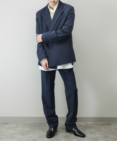 Chikashitsu +（チカシツプラス）の「【Chikashitsu +/チカシツプラス】set up double jacket/セットアップ対応 ダブルジャケット ジャケット オーバーサイズジャケット ビッグサイズジャケット（テーラードジャケット・メンズ・ブラック/ブラウン/グレー・M）」の14枚目の写真