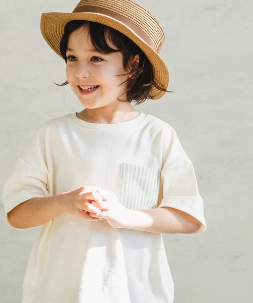 pairmanon(ペアマノン)の「【なめらか肌触り】【かぞくおそろい】異素材ポケット半袖Tシャツ(Tシャツ/カットソー・キッズ・ライトグリーン/その他/ホワイト系その他/グレー系その他/グリーン系その他/ベビーピンク/ブラック系その他4/グレー系その他5/グレー系その他6/ベージュ系その他6/ベージュ系その他7/ベージュ系その他3/ブラック系その他3/ブルー系その他/チェック/グレー系その他2/グリーン系その他2/オレンジ系その他/ブルー系その他2/レッド系その他3・90/140/100/110/120/130/150)」の12枚目の写真