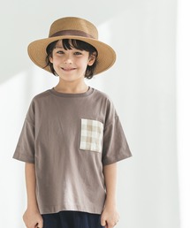 【なめらか肌触り】【かぞくおそろい】異素材ポケット半袖Tシャツ