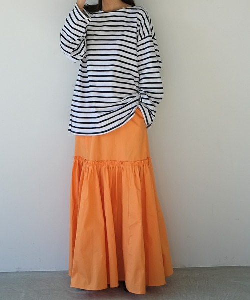 AKTE(アクテ)の「コットンロングスカート(スカート・レディース・ブラック/オレンジ/ブルー・FREE)」の15枚目の写真