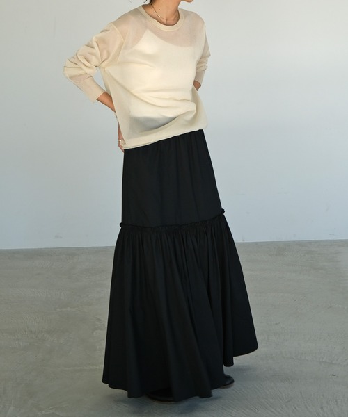 AKTE(アクテ)の「コットンロングスカート(スカート・レディース・ブラック/オレンジ/ブルー・FREE)」の22枚目の写真