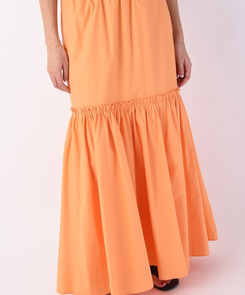 AKTE(アクテ)の「コットンロングスカート(スカート・レディース・ブラック/オレンジ/ブルー・FREE)」の7枚目の写真