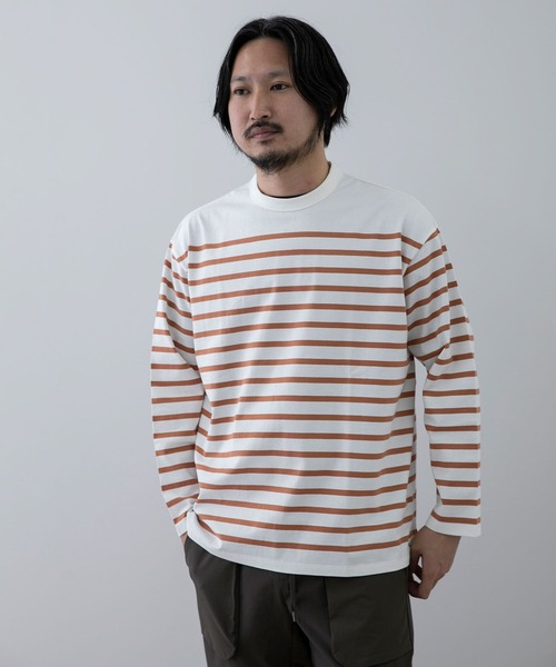 EKAL（エカル）の「EKAL　コハニングボーダーTシャツ（Tシャツ/カットソー・メンズ・ブラック系その他/ブラウン系その他/オレンジ系その他・MEDIUM/LARGE）」の13枚目の写真