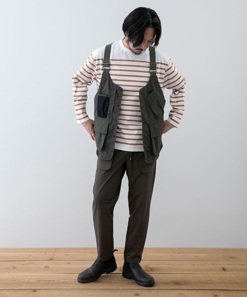 EKAL（エカル）の「EKAL　コハニングボーダーTシャツ（Tシャツ/カットソー・メンズ・ブラック系その他/ブラウン系その他/オレンジ系その他・MEDIUM/LARGE）」の10枚目の写真