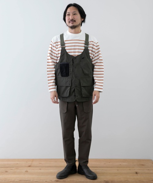 EKAL（エカル）の「EKAL　コハニングボーダーTシャツ（Tシャツ/カットソー・メンズ・ブラック系その他/ブラウン系その他/オレンジ系その他・MEDIUM/LARGE）」の9枚目の写真