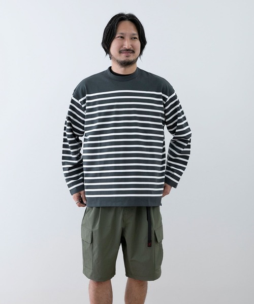 EKAL（エカル）の「EKAL　コハニングボーダーTシャツ（Tシャツ/カットソー・メンズ・ブラック系その他/ブラウン系その他/オレンジ系その他・MEDIUM/LARGE）」の6枚目の写真