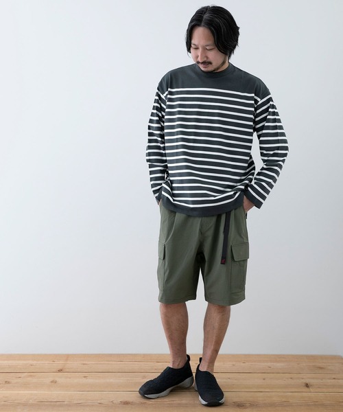 EKAL（エカル）の「EKAL　コハニングボーダーTシャツ（Tシャツ/カットソー・メンズ・ブラック系その他/ブラウン系その他/オレンジ系その他・MEDIUM/LARGE）」の8枚目の写真