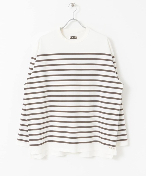 EKAL（エカル）の「EKAL　コハニングボーダーTシャツ（Tシャツ/カットソー・メンズ・ブラック系その他/ブラウン系その他/オレンジ系その他・MEDIUM/LARGE）」の16枚目の写真