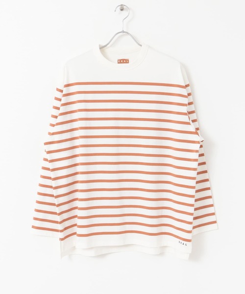 EKAL（エカル）の「EKAL　コハニングボーダーTシャツ（Tシャツ/カットソー・メンズ・ブラック系その他/ブラウン系その他/オレンジ系その他・MEDIUM/LARGE）」の14枚目の写真