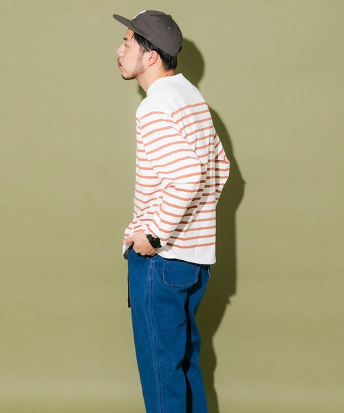 EKAL（エカル）の「EKAL　コハニングボーダーTシャツ（Tシャツ/カットソー・メンズ・ブラック系その他/ブラウン系その他/オレンジ系その他・MEDIUM/LARGE）」の20枚目の写真