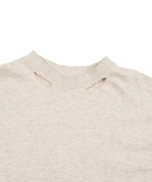 PUNYUS（プニュズ）の「ダメージスウェット（スウェット・レディース・ピンク/オートミール/スミクロ・4/3）」の8枚目の写真