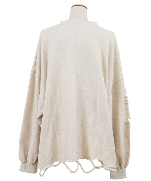 PUNYUS（プニュズ）の「ダメージスウェット（スウェット・レディース・ピンク/オートミール/スミクロ・4/3）」の11枚目の写真