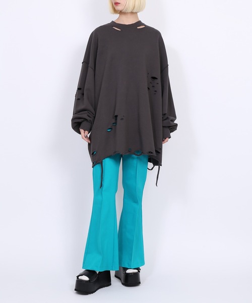 PUNYUS（プニュズ）の「ダメージスウェット（スウェット・レディース・ピンク/オートミール/スミクロ・4/3）」の14枚目の写真