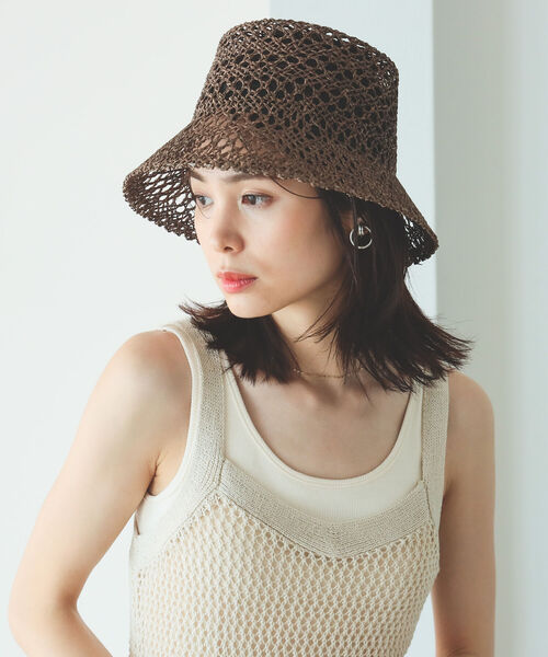 CONTROL FREAK / CTFK（コントロールフリーク）の「CONTROL FREAK / 透かし編み バケットハット（ハット・レディース・ブラウン/ナチュラル・ONE SIZE）」の13枚目の写真