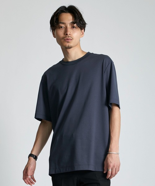 city（シティ）の「ADDICTEE/『究極の肌触り』を実現したクルーネック無地Tシャツ（Tシャツ/カットソー・メンズ・ホワイト/ライトグレー/ライトブルーグレー/ミント/ブラック・1/2/3）」の4枚目の写真