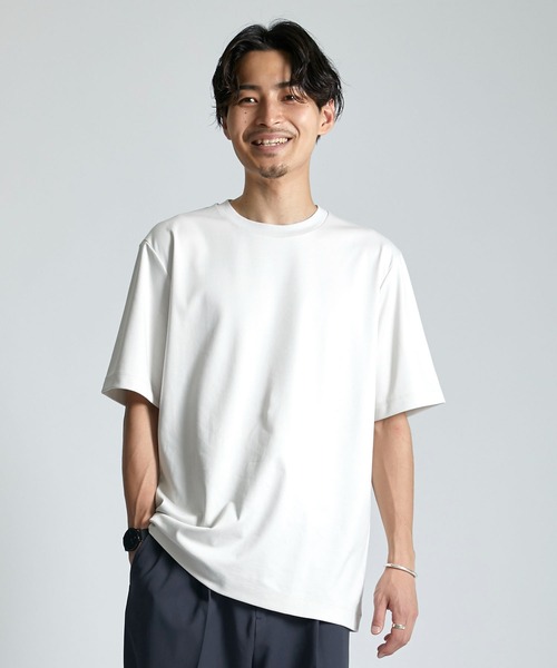 city（シティ）の「ADDICTEE/『究極の肌触り』を実現したクルーネック無地Tシャツ（Tシャツ/カットソー・メンズ・ホワイト/ライトグレー/ライトブルーグレー/ミント/ブラック・1/2/3）」の3枚目の写真