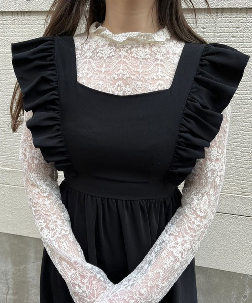 ★boohoo★ プリーツ フリル ディテール ミディ ワンピース TITTY&CO.（ティティーアンドコー）の「【TITTY&CO