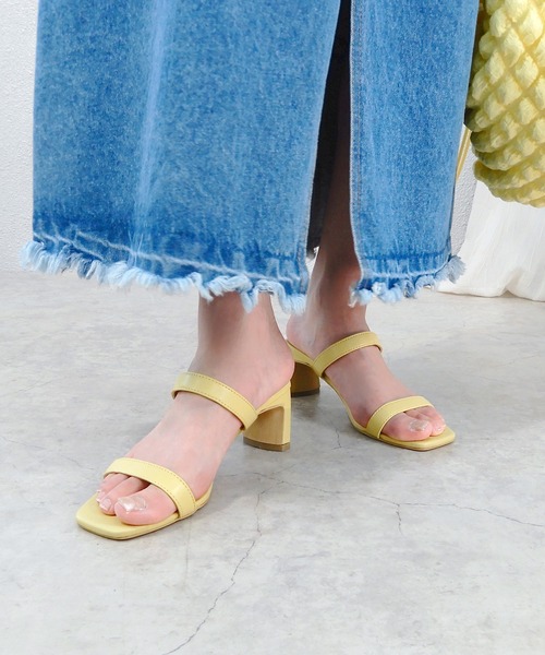 alala（アララ）の「スクエアトゥ華奢ミュール（サンダル・レディース・アイボリー/ブラック/パープル/イエロー/シルバー・S/M/L/LL）」の4枚目の写真