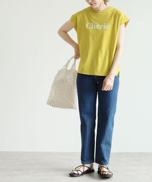 reca（レカ）の「フレンチスリーブロゴT（Tシャツ/カットソー・レディース・チャコールグレー/ブラック/オフホワイト/オレンジ/グリーン/グリーン系その他・MEDIUM）」の10枚目の写真