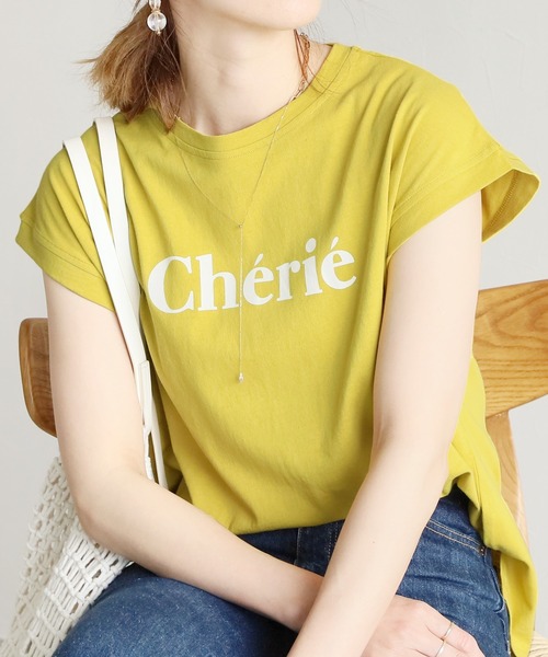 reca（レカ）の「フレンチスリーブロゴT（Tシャツ/カットソー・レディース・チャコールグレー/ブラック/オフホワイト/オレンジ/グリーン/グリーン系その他・MEDIUM）」の9枚目の写真