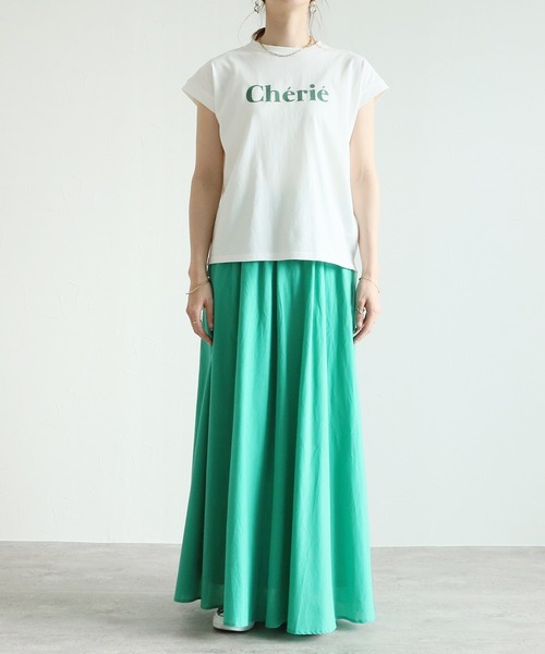 reca（レカ）の「フレンチスリーブロゴT（Tシャツ/カットソー・レディース・チャコールグレー/ブラック/オフホワイト/オレンジ/グリーン/グリーン系その他・MEDIUM）」の14枚目の写真