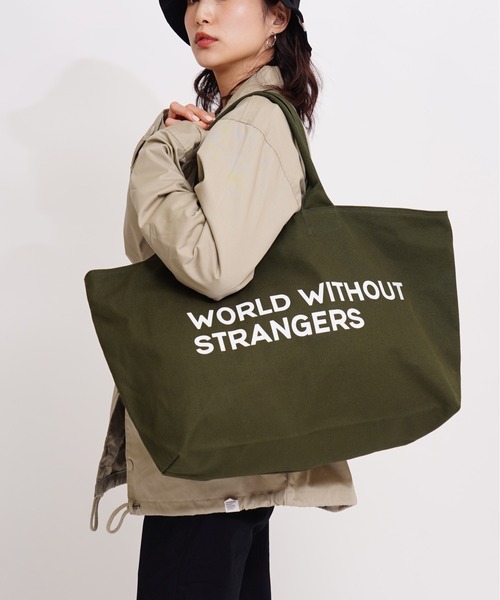 GIORDANO（ジョルダーノ）の「[ GIORDANO ] ワールドロゴ ヘヴィー キャンバストートバッグ（トートバッグ・レディース・ブラック/カーキ/キナリ/グリーン/グリーン系その他/ホワイト系その他・FREE）」の4枚目の写真