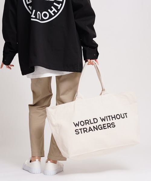 GIORDANO（ジョルダーノ）の「[ GIORDANO ] ワールドロゴ ヘヴィー キャンバストートバッグ（トートバッグ・レディース・ブラック/カーキ/キナリ/グリーン/グリーン系その他/ホワイト系その他・FREE）」の2枚目の写真